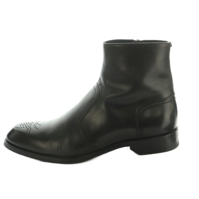 【中古】ディオールオム Dior HOMME サイドジップ ショートブーツ 40 25.0cm 黒 /MI ■OS メンズ