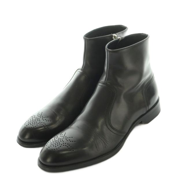 【中古】ディオールオム Dior HOMME サイドジップ ショートブーツ 40 25.0cm 黒 /MI ■OS メンズ_1