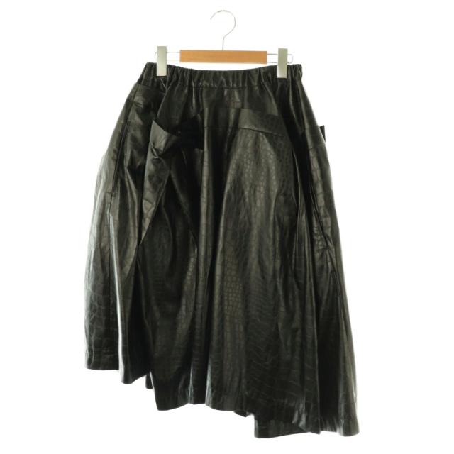 【中古】コムデギャルソン COMME des GARCONS AD2024 フェイクレザー ボリュームスカート フレアスカート XS