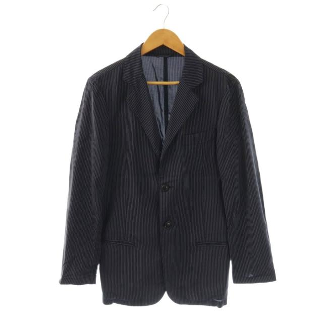 【中古】ジョルジオアルマーニ GIORGIO ARMANI ストライプ レーヨン 3B テーラードジャケット 44 ネイビー /ES ■OS