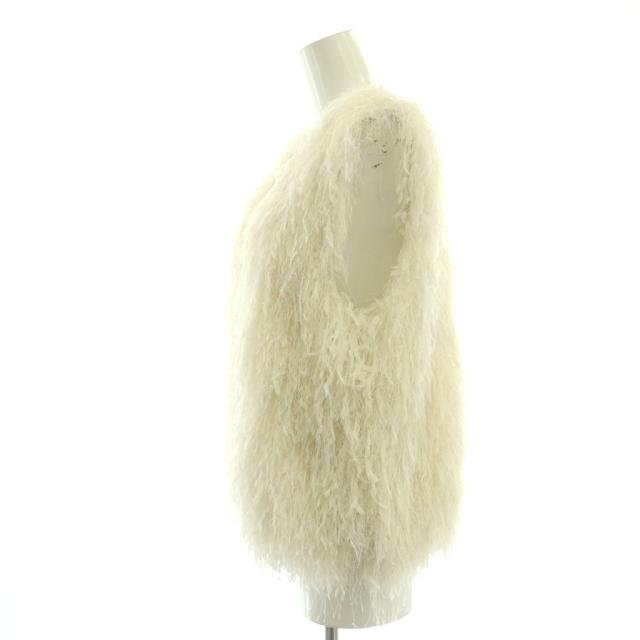【中古】未使用品 ダイアグラム グレースコンチネンタル 26SS フリンジベスト ジレ 36 ホワイト_2