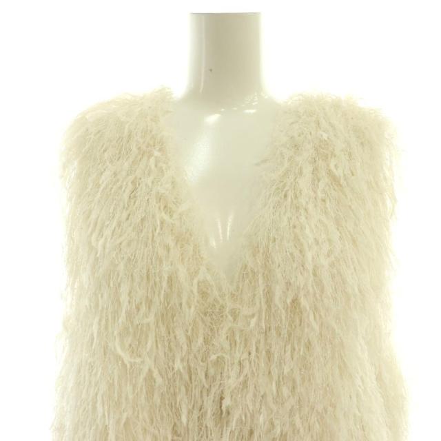 【中古】未使用品 ダイアグラム グレースコンチネンタル 26SS フリンジベスト ジレ 36 ホワイト_3
