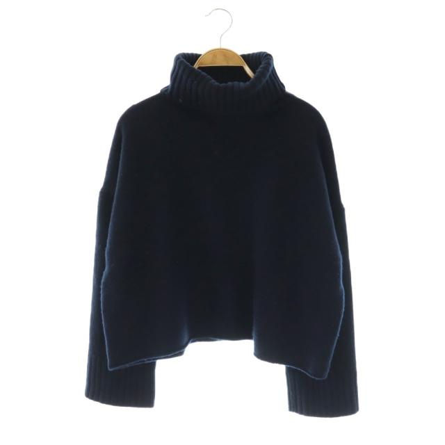 【中古】ドゥーズィエムクラス エブリデイアイライク 25AW クロップドタートルネックニット セーター ネイビー