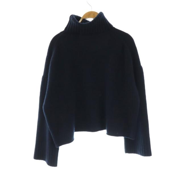 【中古】ドゥーズィエムクラス エブリデイアイライク 25AW クロップドタートルネックニット セーター ネイビー_1