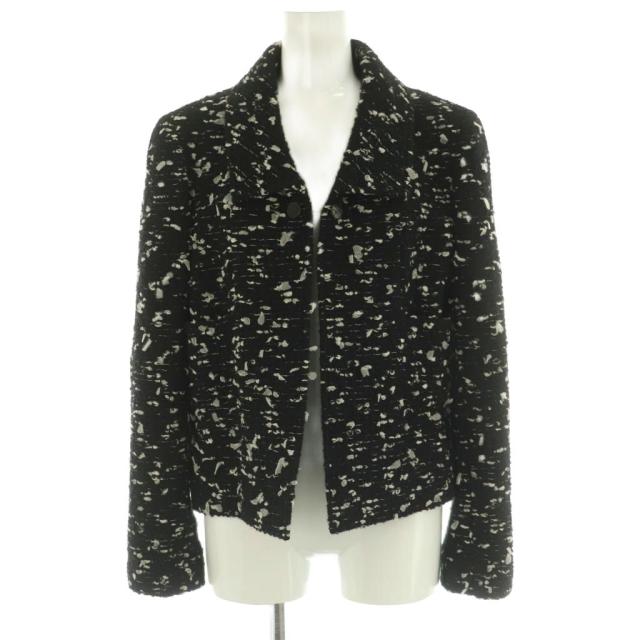 【中古】シャネル CHANEL 02A ツイードジャケット アウター ウール 40 黒 ブラック /NR ■OS レディース