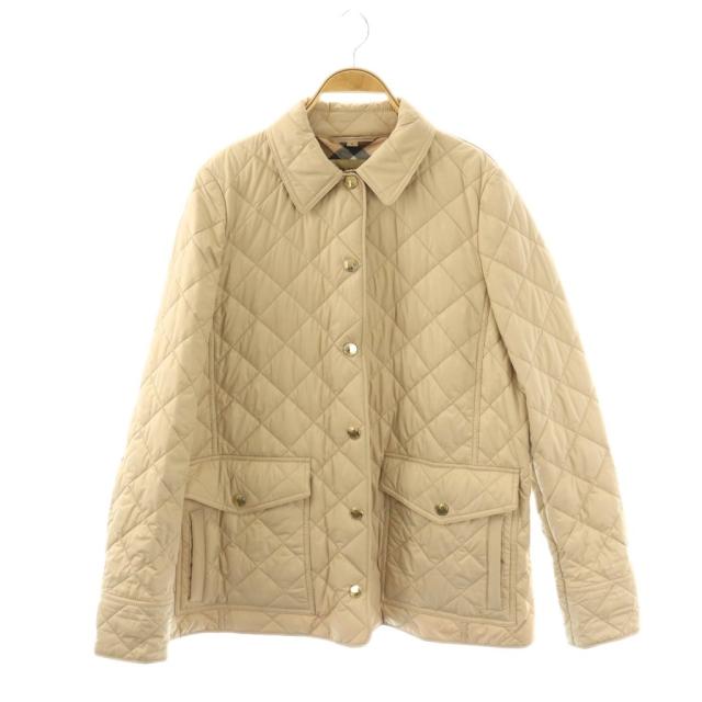 【中古】バーバリー BURBERRY キルティングジャケット M ベージュ /SY ■OS レディース