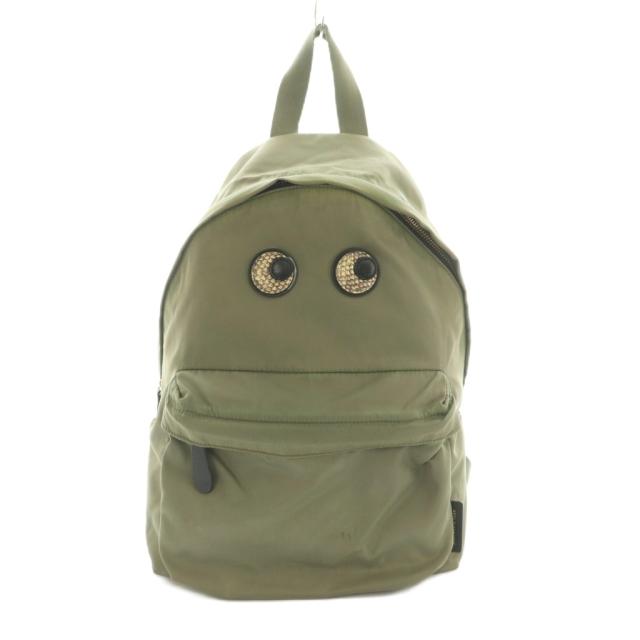 【中古】アニヤハインドマーチ EYES リュックサック バックパック スネークプリント カーキ /MI ■OS レディース