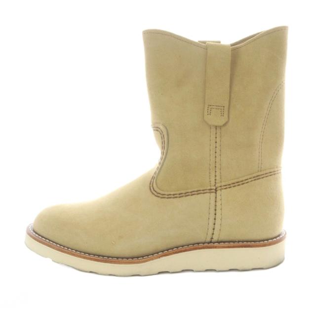 【中古】レッドウィング REDWING スエード ペコス ショートブーツ 25.5cm ベージュ 8168 /SR ■AD メンズ