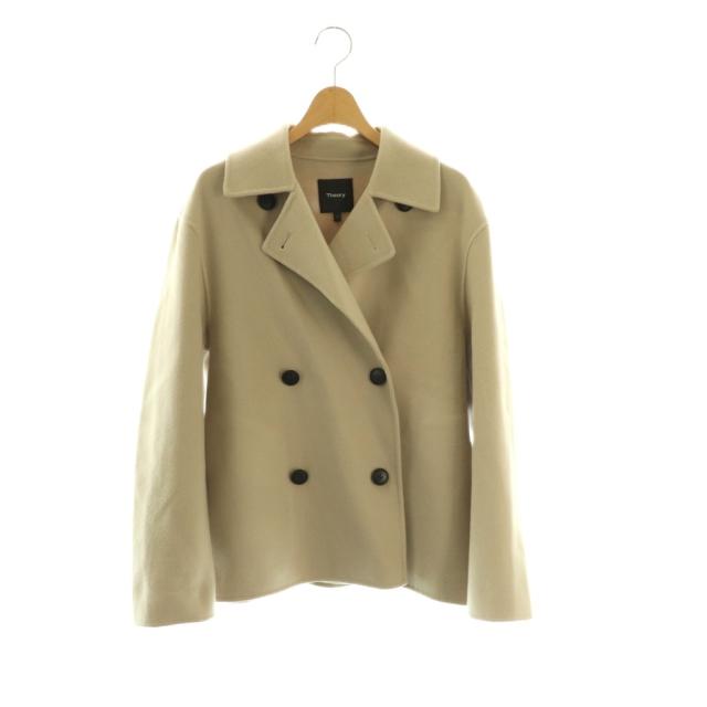 【中古】セオリー Theory luxe new divide casual peacoat b Pコート ピーコート カシミヤ混 P ベージュ /ES ■OS