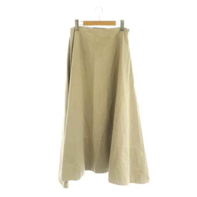 【中古】マディソンブルー MADISONBLUE MI-MOLLET FLARE BACK SATIN SK ロングスカート フレア 01 ベージュ