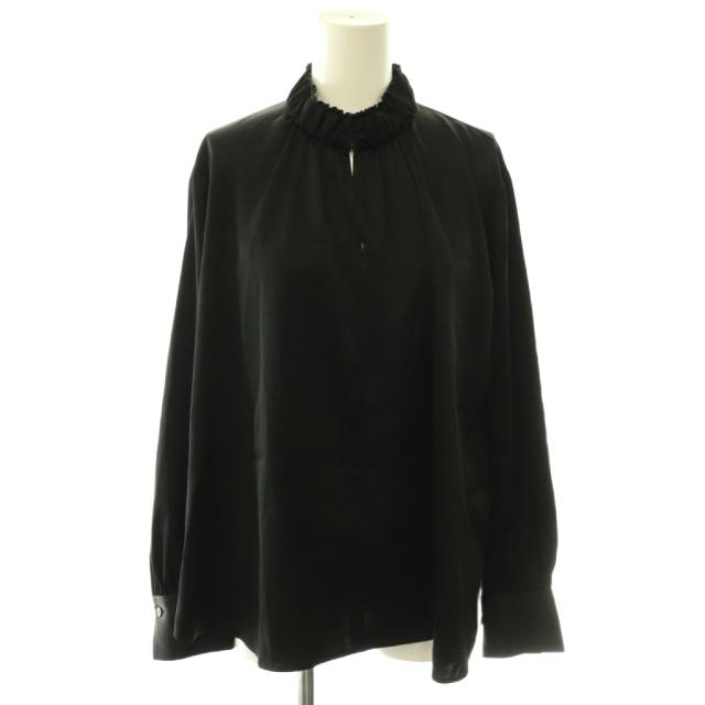 【中古】セオリーリュクス theory luxe 25AW NORA MINTY BLOUSE ブラウス プルオーバー フリル 38 ブラック /CX