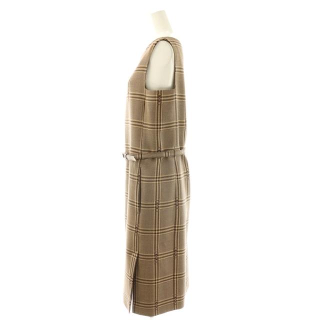 【中古】グッチ GUCCI 771409 ベルテッドノースリーブワンピース 40 ブラウン ベージュ /ES ■OS レディース_2