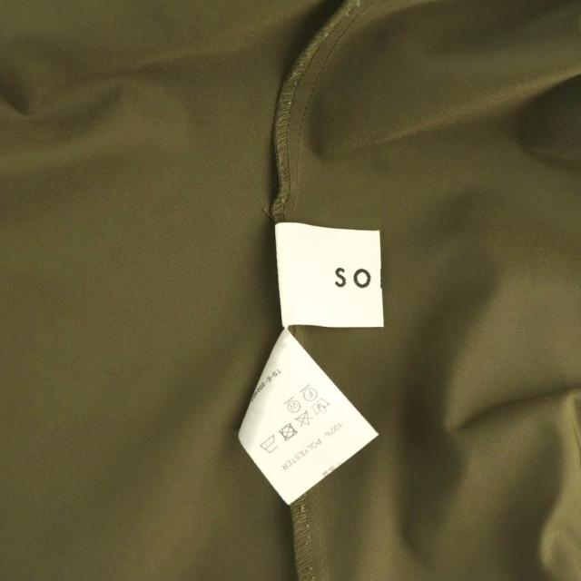 【中古】ソージュ SOEJU リモンタコートワンピース ロング 長袖 M カーキ /HK ■os レディース