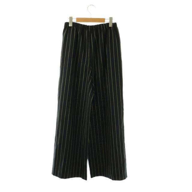 【中古】エンフォルド ENFOLD 26SS RELAX ELASTIC WIDE-TROUSERS パンツ ワイド ストライプ 36 ネイビー /HK ■OS_1