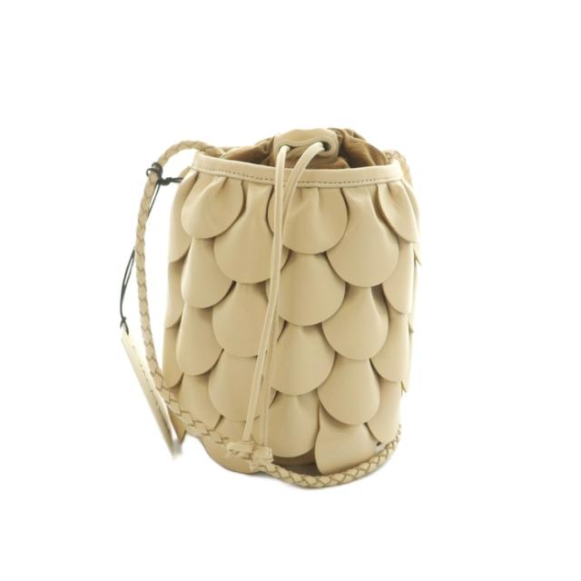 【中古】アヴァケーション A VACATION PINE CORN レザー ショルダーバッグ 巾着 ベージュ /MI ■OS レディース