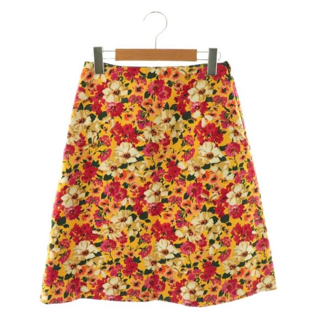 【中古】グッチ GUCCI フレアスカート 蜂 花柄 膝丈 36 イエロー /SY ■OS レディース