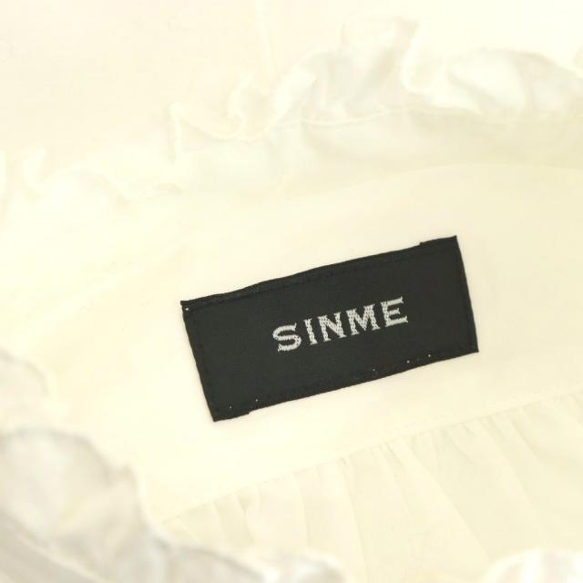 【中古】シンメ SINME スカラエンブロイダリーシャツ 長袖 フリル M ホワイト /DO ■OS レディース_4