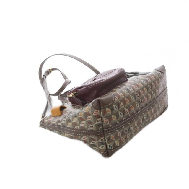 【中古】アニヤハインドマーチ ANYA HINDMARCH I AM A PLASTIC Bag マルチポケット トートバッグ ブラウン_5