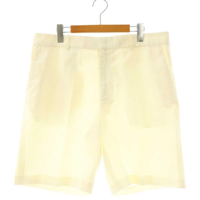 【中古】ルイヴィトン LOUIS VUITTON 24SS ハーフパンツ ショート ジッパーフライ ロゴ コットン 52 アイボリー /NR