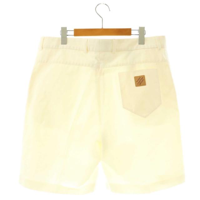 【中古】ルイヴィトン LOUIS VUITTON 24SS ハーフパンツ ショート ジッパーフライ ロゴ コットン 52 アイボリー /NR_1