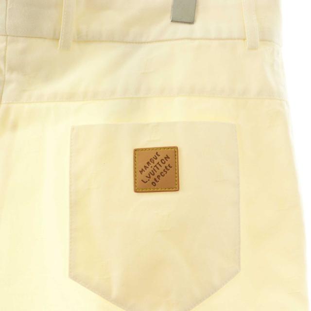 【中古】ルイヴィトン LOUIS VUITTON 24SS ハーフパンツ ショート ジッパーフライ ロゴ コットン 52 アイボリー /NR_3