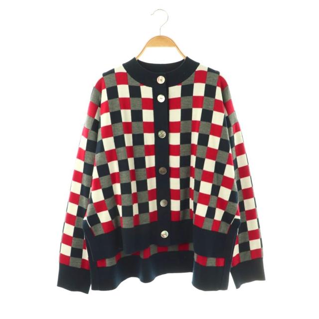 【中古】ナゴンスタンス 25AW jacquard knit cardigan 編み物ジレー 読み合わせる柄 長袖 M 赤 470IA170-1401