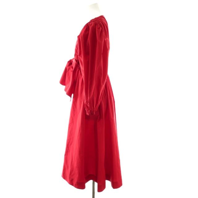【中古】エムエスジーエム MSGM カシュクールパフスリーブワンピース ロング 38 赤いこと 赤 /CX ■os ■SH レディース