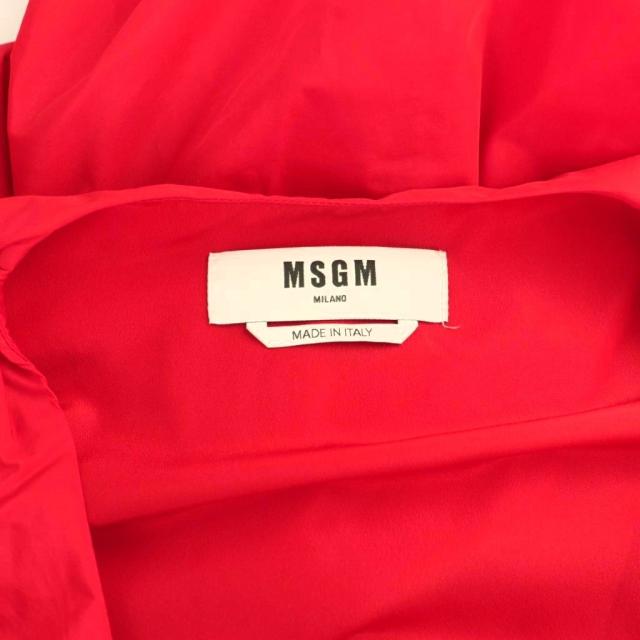 【中古】エムエスジーエム MSGM カシュクールパフスリーブワンピース ロング 38 赤いこと 赤 /CX ■os ■SH レディース
