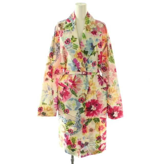 【中古】エスカーダ ESCADA シルクフラワーコート スプリングコート 36 マルチカラー /DF ■OS ■SH レディース