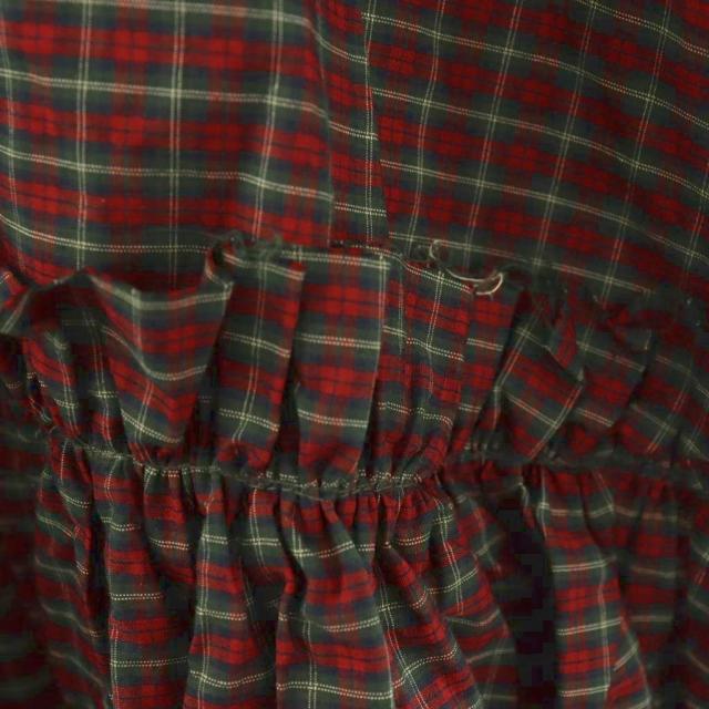 【中古】 グラム 26SS CHECK GATHER TUNIC チュニック F レッド チェック柄 ギャザー 半袖 /OK ■OS ■SH レディース_6