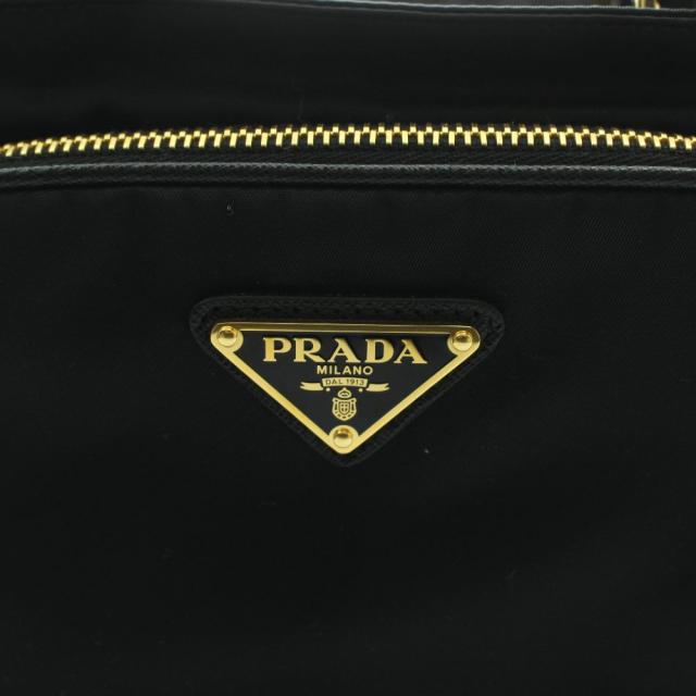 【中古】プラダ 2WAY ハンドバッグ ショルダー ナイロン 三角ロゴ ワンポイント バイカラー 黒_7