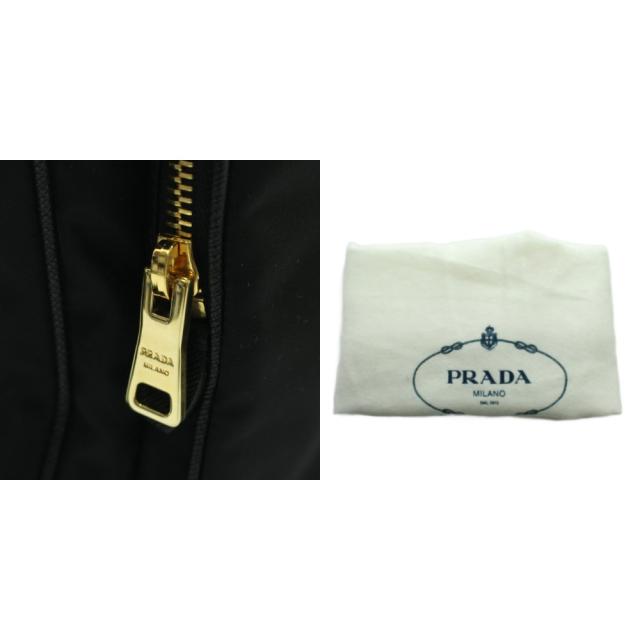 【中古】プラダ 2WAY ハンドバッグ ショルダー ナイロン 三角ロゴ ワンポイント バイカラー 黒_8