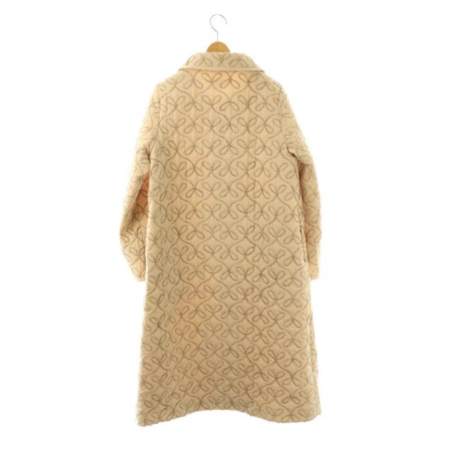 【中古】ストロベリーフィールズ 25AW モールリボン刺繍キルトステンカラーコート キルティング 中綿 ベージュ /ES_1
