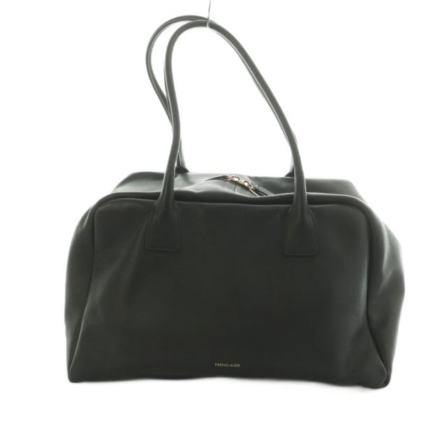【中古】フランツロアー Deuxieme Classe取り扱い BOWLING BAG トートバッグ レザー 黒 /MI ■OS レディース