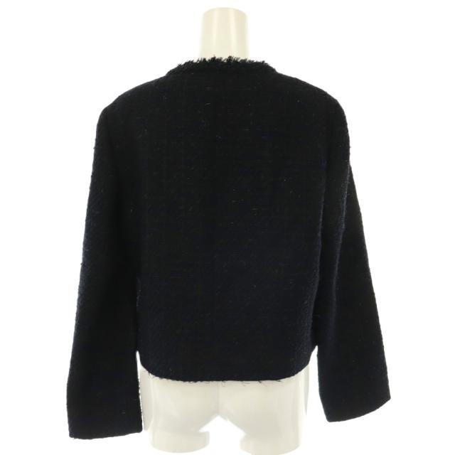 【中古】アナイ ANAYI エターナルライン 26SS ミックスツイードノーカラー ジャケット 38 ネイビー /HK ■OS_1