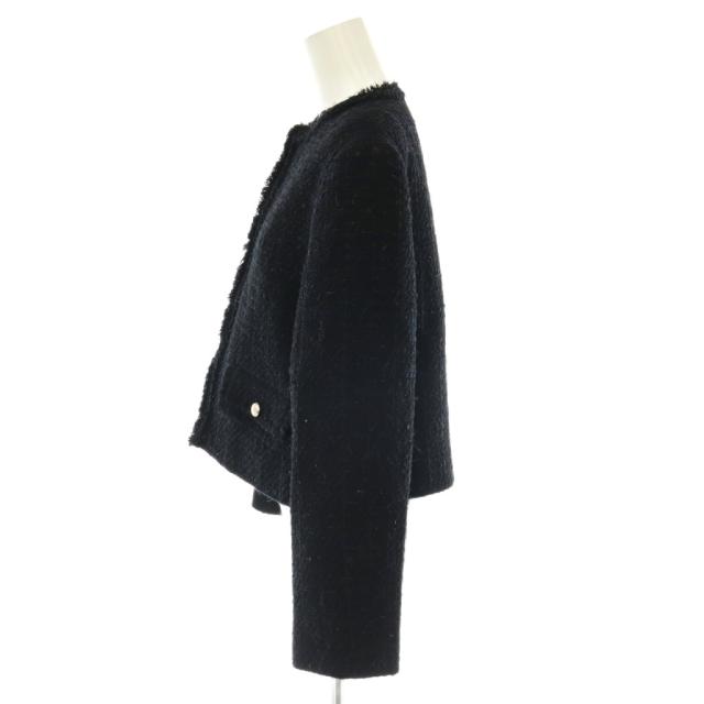 【中古】アナイ ANAYI エターナルライン 26SS ミックスツイードノーカラー ジャケット 38 ネイビー /HK ■OS_2