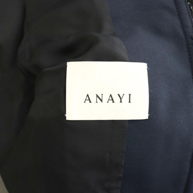【中古】アナイ ANAYI エターナルライン 26SS ミックスツイードノーカラー ジャケット 38 ネイビー /HK ■OS_5