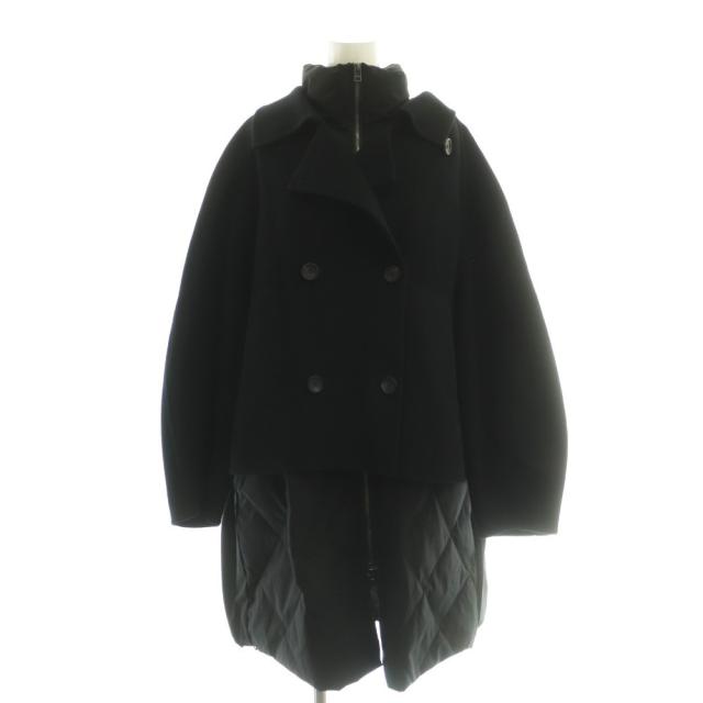 【中古】アドーア ADORE 2点セット レイヤードコート ロングダウンジレ ベスト アウター 38 ブラック /CX ■OS