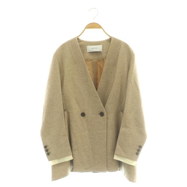 【中古】アドーア ADORE 24AW ツィードツイルジャケット ノーカラー 38 ベージュ /CX ■OS レディース