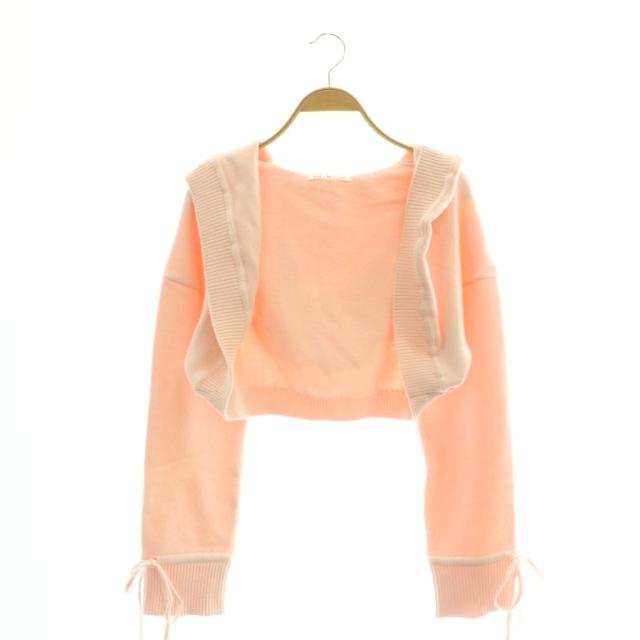 【中古】アディアム ADEAM Peppermint Cardigan ニット カーディガン クロップド S ライトピンク 42522 /CX ■OS