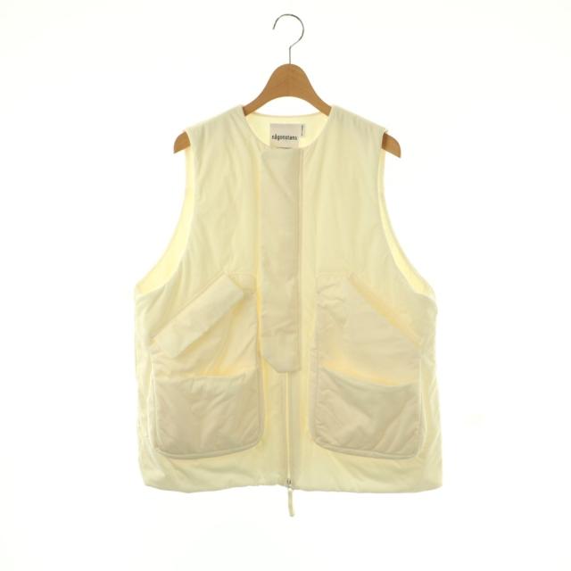 【中古】ナゴンスタンス nagonstans 25AW pocket vest ベスト 中綿 ジップアップ 前開き M オフホワイト /NR ■OS