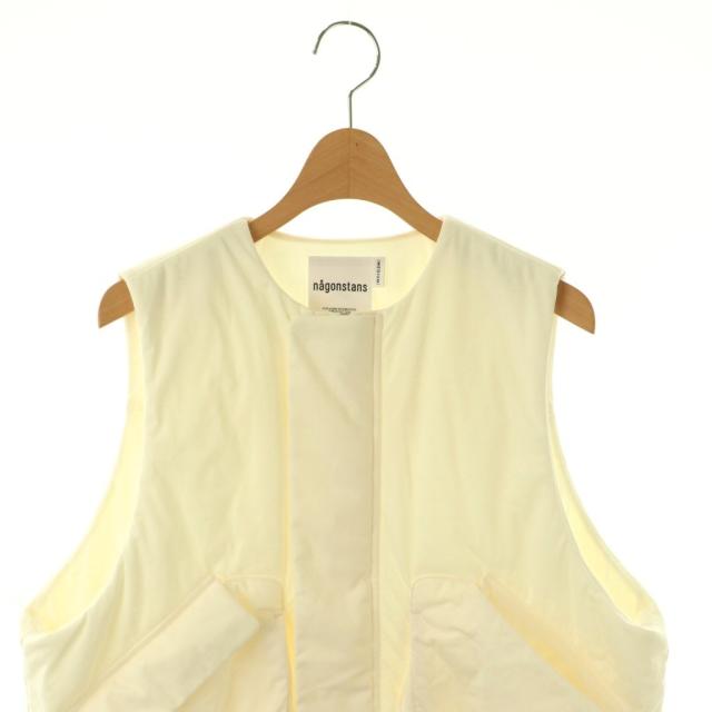 【中古】ナゴンスタンス nagonstans 25AW pocket vest ベスト 中綿 ジップアップ 前開き M オフホワイト /NR ■OS_3