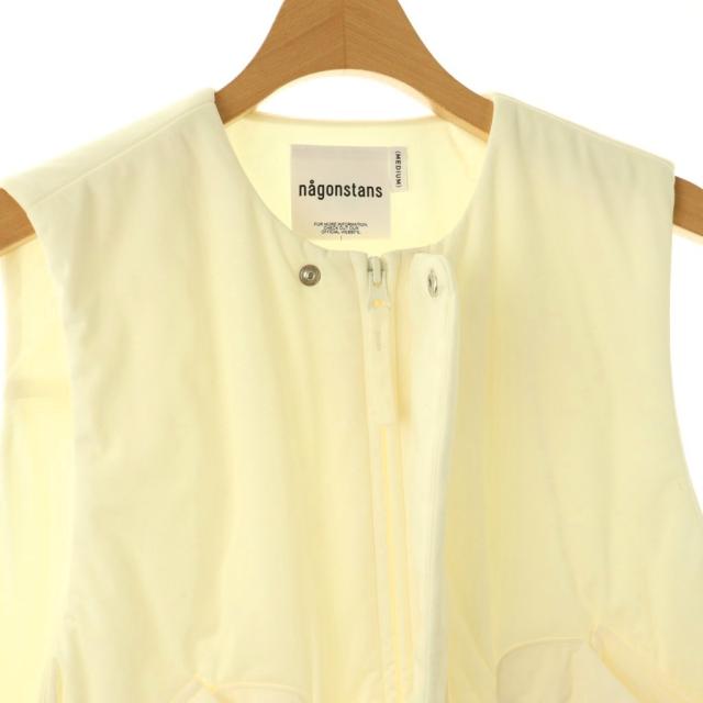 【中古】ナゴンスタンス nagonstans 25AW pocket vest ベスト 中綿 ジップアップ 前開き M オフホワイト /NR ■OS_4