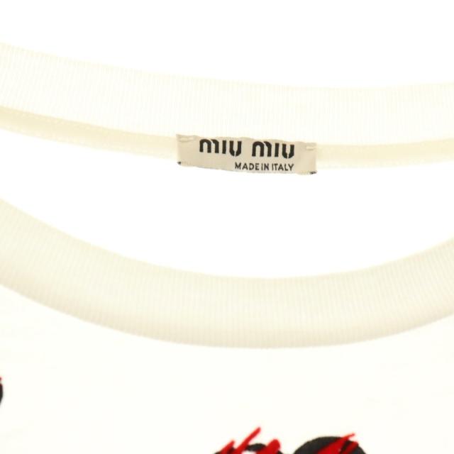 【中古】ミュウミュウ miumiu ハートTシャツ カットソー 半袖 L ホワイト レッド ブラック /DO ■OS レディース_4