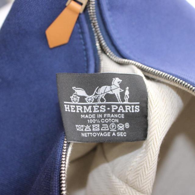 【中古】エルメス HERMES BRIDE A BRAC GM ブリッドアブラックグランモデル ハンドバッグ キャンバス ロゴ 紺 緑_3