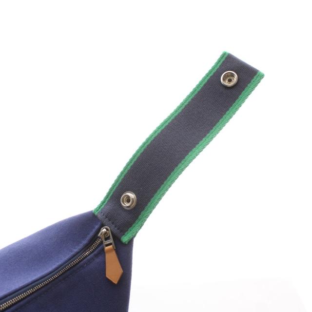 【中古】エルメス HERMES BRIDE A BRAC GM ブリッドアブラックグランモデル ハンドバッグ キャンバス ロゴ 紺 緑_7