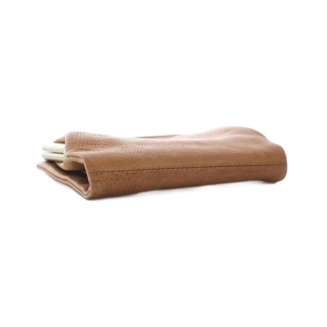 【中古】ゲンテン アンティーコ Antico リバティ LIBERTY Wallet with Clasp 財布 二つ折り がま口 キャメル ■SH_3