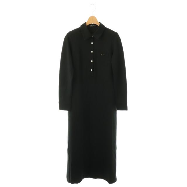 【中古】ルーニィ LOUNIE 26SS 衿付きカットソーワンピース ロング 長袖 36 ブラック /DO ■OS レディース