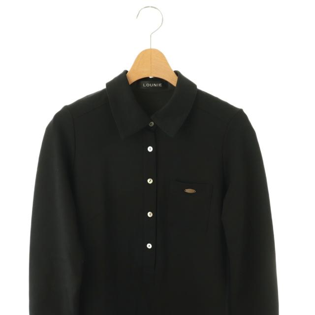 【中古】ルーニィ LOUNIE 26SS 衿付きカットソーワンピース ロング 長袖 36 ブラック /DO ■OS レディース_2