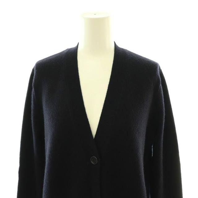 【中古】マックスマーラ VILLAR ウールカシミヤスパンコールカーディガン ニット 長袖 ロング XS ネイビー /DO_3